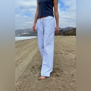 Brandy Melville Light Blue Stripe Drawstring Pants